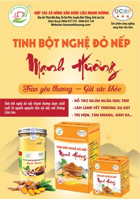 Tinh bột nghệ đỏ nếp nguyên chất 500 gam( ocop 3 sao)