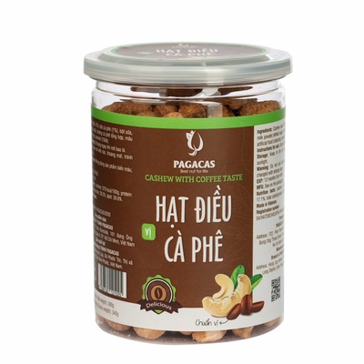 Hạt điều vị cà phê Pagacas - Hủ nắp nhôm 340g